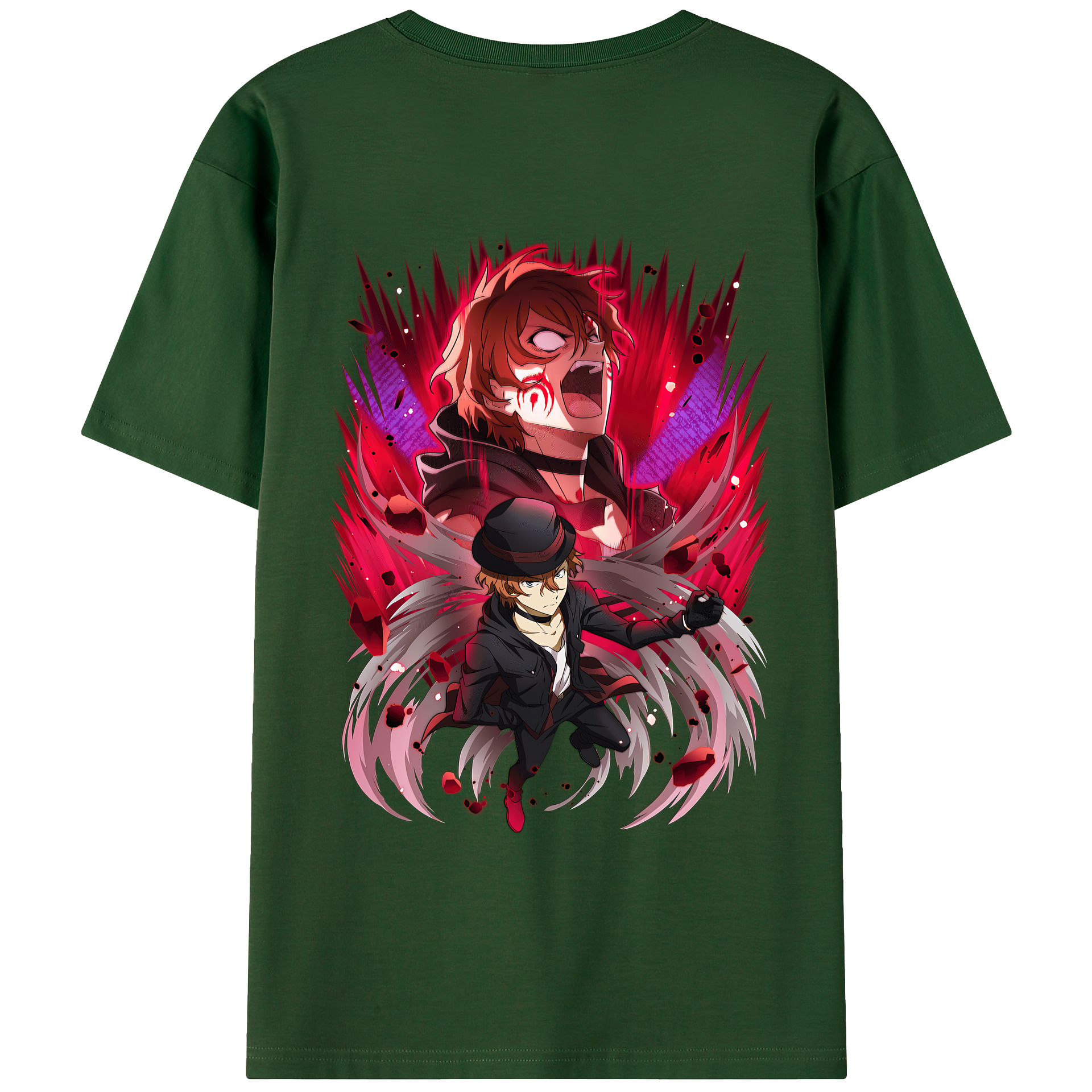 （画像用） 文豪ストレイドッグス Bungo Stray Dogs 綿100％半袖Tシャツ（背面プリント）